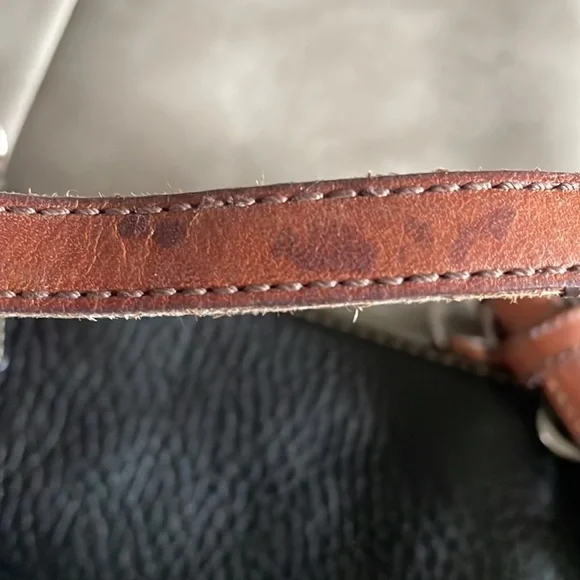 COACH black satchel purse with brown leather straps - Picture 11 of 12